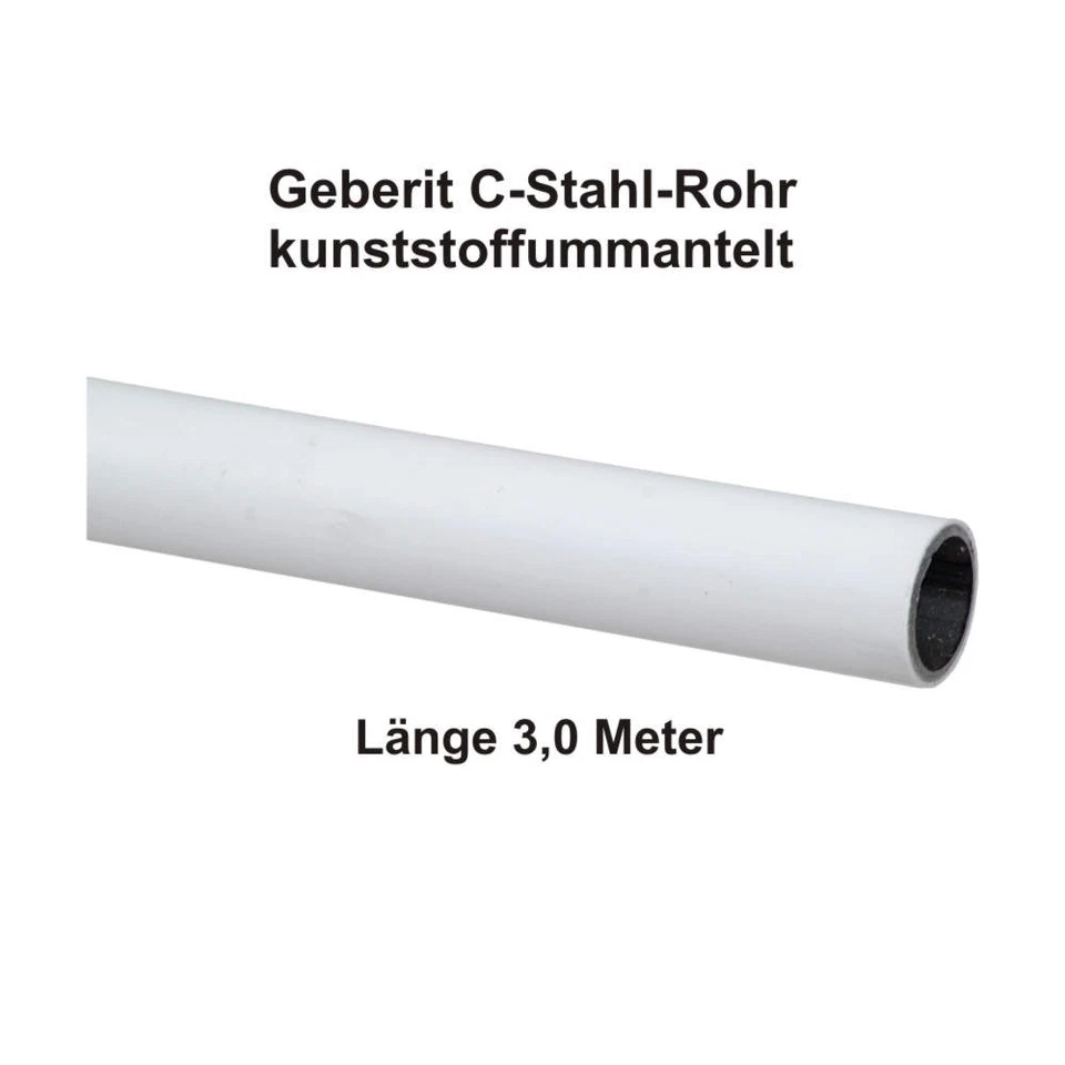 Geberit Mapress C-Stahl Rohr, kunststoffummantelt, 3,0 m Stange, 18 x 1,2 mm - Bild 1 von 1