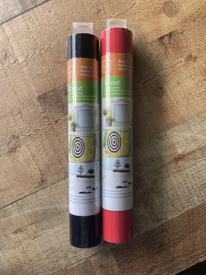 Cricut Window Cling BLACK and RED Roll 12 X 48 Decal Vinyl lot of 2 / NEW - Image 1 of 4