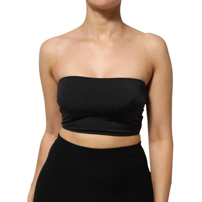 DOLCE & GABBANA Top Negro Mezcla de Nylon Bandeau Tubo Sin Tirantes IT40/US6/S $530 Foto 1 de 4