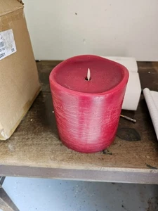 Luminara Oversized 6" Rustic Finish Pillar - Red - Picture 1 of 4