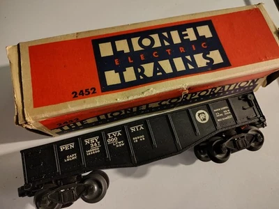 Lionel Vintage TRAIN SCALE O Gauge #2452 Gondola Car Black COAL FREIGHT haul  - Image 1 of 4