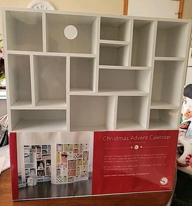Silhouette Limited Christmas Advent Calendar Shadow Box White Wood Customizable - Picture 1 of 5