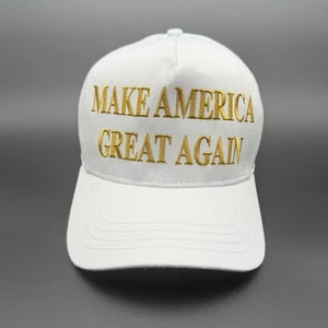 Authentic Cali-Fame MAGA Trump Hat Adult 2024 White Gold Made In USA One Size - Picture 1 of 9