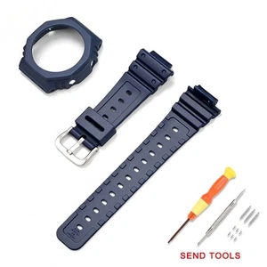Watch Strap Watch Band+Watch Case Kit Witn For Casio G-Shock GA-2100 - Picture 1 of 23