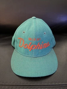 90s NFL Miami Dolphins Hat Sports Specialties Script Wool Snapback Vintage - Picture 1 of 8