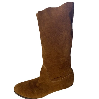 Nine West Vtg America Collection Suede Brown Leather knee boots Size 8 1/2 - Image 1 of 4