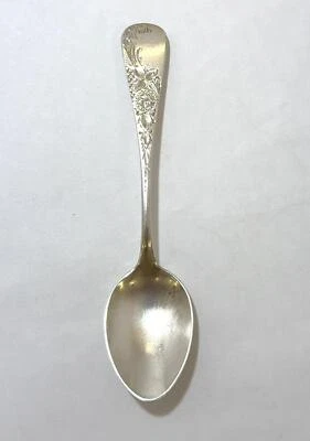 纯银,白色古董百合 Demitasse 勺子 - 8.9 克 — 第 1/4 张图片