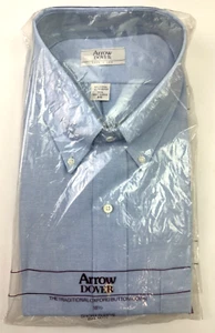 NEW Arrow Dover Dress Shirt 18.5 BIG Short Sleeve Oxford Button Down USA Made - Picture 1 of 5