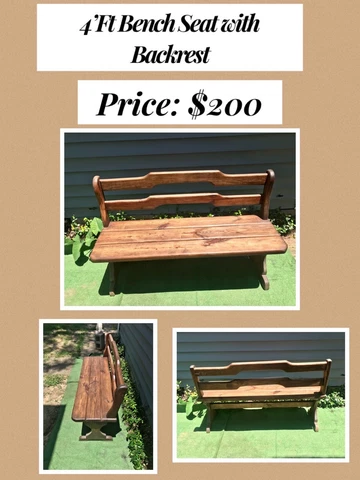 4 Ft Wooden Bench Cover