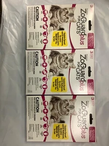 3*Promika ZoGuard Plus Cats Kittens Over 8 Weeks 1.5 Lbs 3-Mo Supply Fleas Ticks - Picture 1 of 1