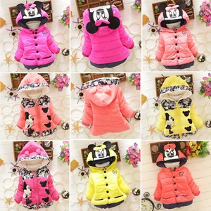 Toddler Kids Girl Mickey Minnie Hooded Coat Winter Warm Thicken Jacket Outerwear - Picture 1 of 19