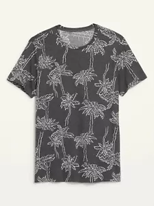 New Old Navy Mens Short Sleeve Soft Washed Tee T-Shirt-Medium-Gray Floral Print - Picture 1 of 1