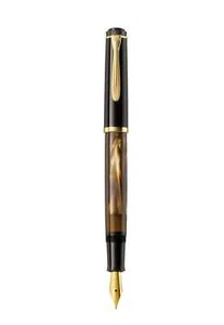 Pelikan Fountainpen M200 Brown-Marbled - F Nib Fine - Picture 1 of 3