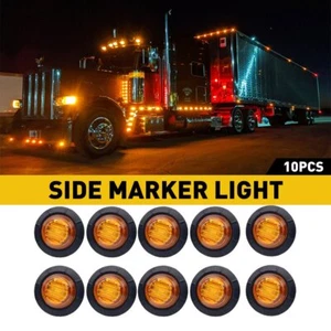 Amber Yellow 3/4" Round 3 LED Side Marker Bullet Light For Trailer Truck 12V - Picture 1 of 12
