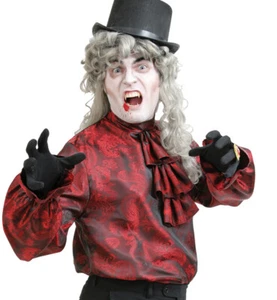 Vampirhemd Rot mit Rüschen Halloween Fasching Karneval Party Cosplay L XXL - Picture 1 of 4