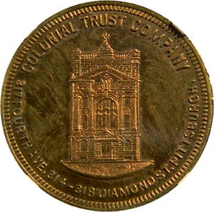 Pittsburgh PA Colonial Trust For 50 CTS Token NGC MS63RB (08-11) - Imagen 1 de 4