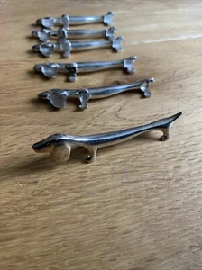 6 Messerbänke Dackel Hundeform ca 9 cm - Bild 1 von 10