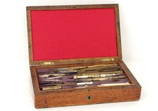 Cofanetto Per Bussola Noce Ottone Dorata Misura Napoleone III 19esimo Secolo