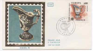 FRANCE 1976 FDC SOIE .EUROPA 76 .OBLITERATION: LE 8/5/76 PARIS - Bild 1 von 1