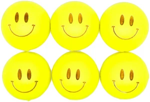 Gelbe Happy Face Coches Jacks für Petanque/Boule verschiedene Mengen - Bild 1 von 1