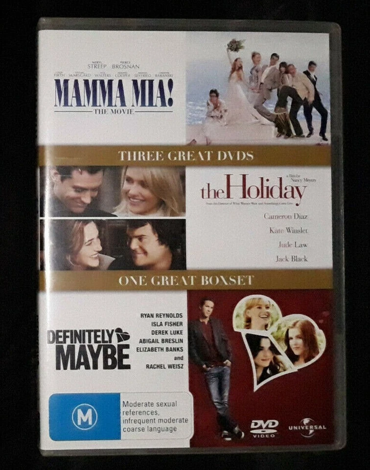 Mamma Mia / The Holiday / Definitely Maybe - DVD - Región 4 ¡RÁPIDO! ¡GRATIS! POSTAJE Foto 1 de 1
