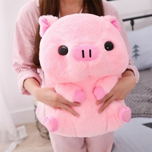 Cartoon Pig Plush Toy Fat Round Kawaii Animal Pink Pig Doll Stuffed Cuddle Toys 