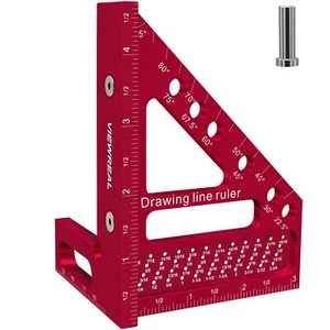 Premium Carpenter Square Hole Scribing Ruler Precision Woodworking Tool 22.590 D - Picture 1 of 7
