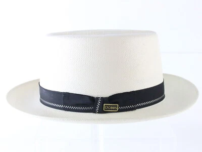Dobbs Fifth Avenue Mens Natural White Straw Panama Hat W/ Pin MULTIPLE SIZES - Image 1 of 4