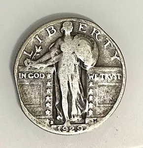 Scarce 1929-S 25C Double Clipped Planchet Mint Error Standing Liberty Quarter - Picture 1 of 4