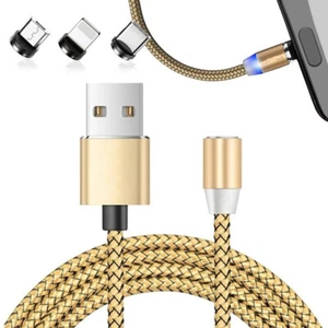Adapter Ladekabel Magnet USB C Typ C Micro LED für Samsung Huawei i Phone - Bild 1 von 7