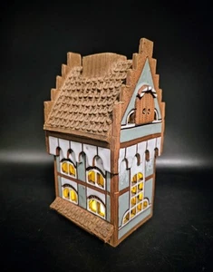 Arcilla Cerámica Terracota Esmaltada Casa Tealight Soporte Navidad Lituania? De colección - Imagen 1 de 11