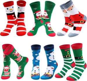 Acogedores calcetines navideños de algodón - Divertidos calcetines navideños para mujeres y hombres - Imagen 1 de 7