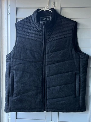 Apt 9 Winter Vest Full Zip Black Gray Jacket - Size XL - Image 1 of 4