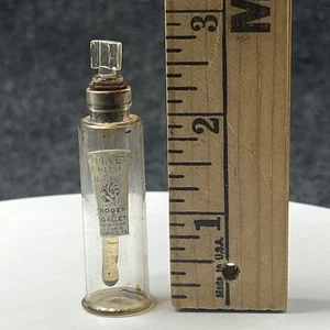 Vintage Roger & Gallet OEILLET BLEU Blue Carnation Glasflasche mit langem Stopfen - Bild 1 von 9