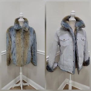 Giacca pelliccia sintetica reversibile vintage Wilsons in pelle Maxima Y2K - taglia M  - Foto 1 di 18