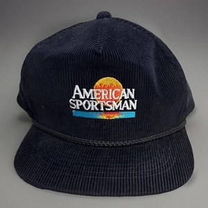 Vintage NWOT American Sportsman Corduroy Hat Cap Blue Adult Snapback - Picture 1 of 3