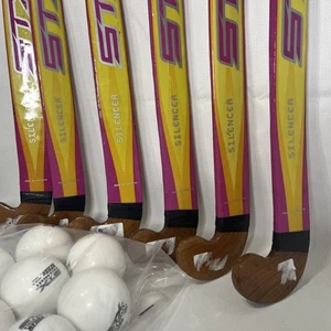 6 STX Silencer Field Hockey Sticks And 8 Balls 35" Junior Womens Sports Pink - Picture 1 of 9