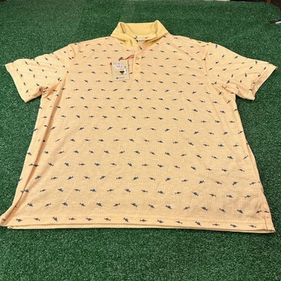 HAGGAR CLOTHING "PATIO POLO" MENS SWORDFISH QUICK DRY SS YELLOW SHIRT SIZE XXL - Image 1 of 4