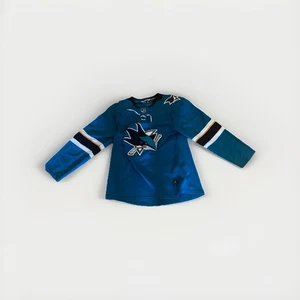 Adidas Authentic San Jose Sharks Jersey Adult Sm 46 Blue Teal Lightly Worn - Picture 1 of 7