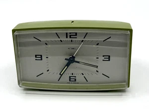 Vintage Metamec 30 Hour Wind Up Alarm Clock Green Retro Mid Century - Working - Picture 1 of 4