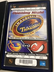 1999 Atlanta Thrashers FIRST EVER NHL Game Hockey TICKET Inaugural 1st With Case - Picture 1 of 6