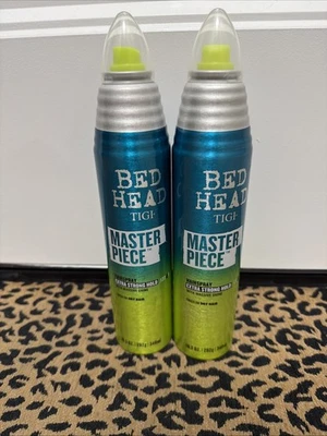 Paquete de 2 cabezales de cama TIGI obra maestra sujeción extra fuerte con spray para el cabello brillo masivo Foto 1 de 4