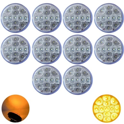 All Star Truck Parts 2.5" Round Red/Amber Led Clearance Side Marker Lights 13