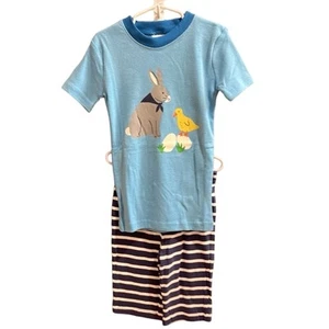 NEW Mini Boden Pajamas Bunny Chick Unisex Short Sleeve 100% Cotton Size 7Y 122cm - Picture 1 of 5