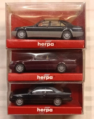 MERCEDES MB - lotto 3 mod. - 600 SEC + E320 COUPE + 600 SEL - 1/87 H0 - Herpa - Immagine 1 di 4