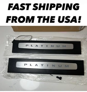 Fit For 17-22 Ford F250 F350 Super Duty Platinum LED Illuminated Door Sill Cover - Picture 1 of 12