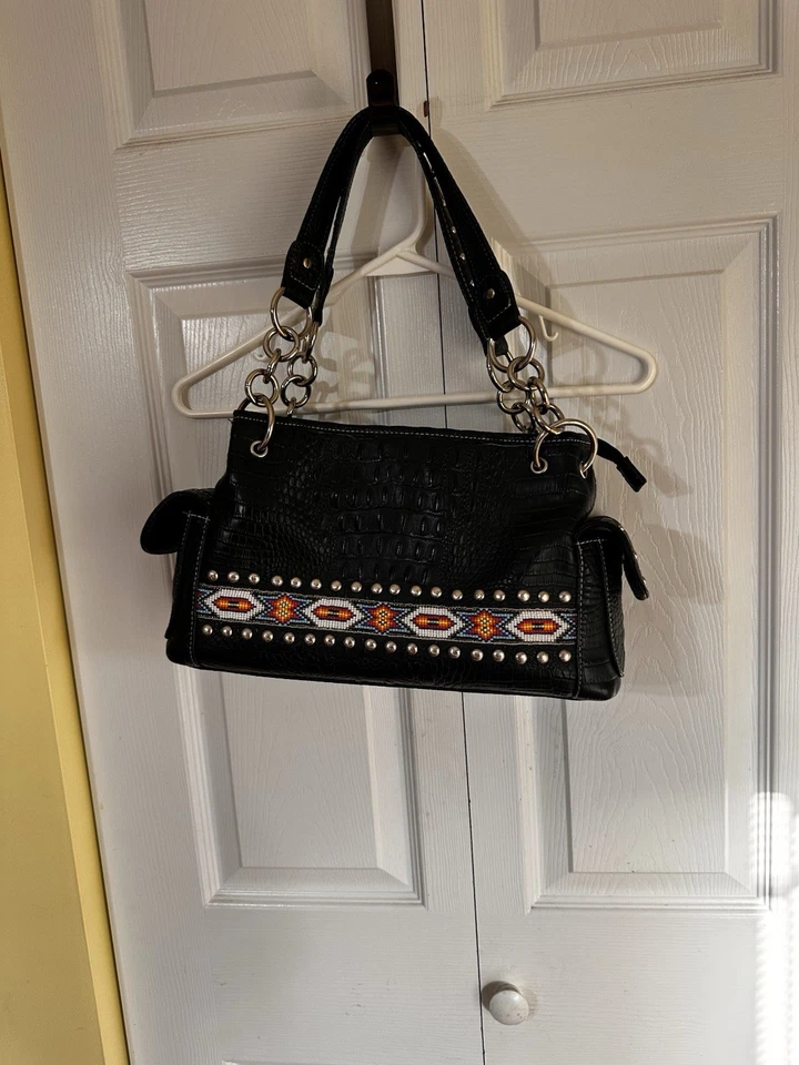 Bolso de mano para mujer tamaño mediano de: Blaxin Roxx negro, con asas pesadas Foto 1 de 4