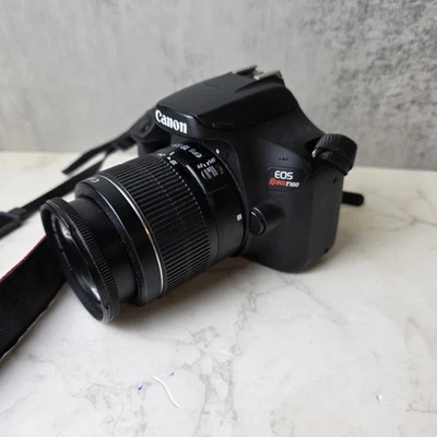 Canon EOS Rebel T100 18 MP Digital SLR Camera - Black  - Image 1 of 4