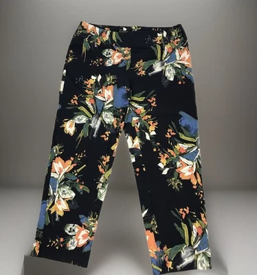 Zac & Rachel Ankle Pants Floral Pull On Stretch  Womens Petite Sz 14P Multicolor - Image 1 of 4