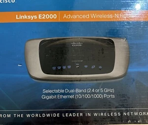 Cisco Linksys E2000 Advanced Wireless-N Router Dual Band Ethernet Ports - Picture 1 of 3